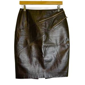 Vintage Michael Kors Italian Leather Pencil Skirt Mainline Collection Size 6 EUC